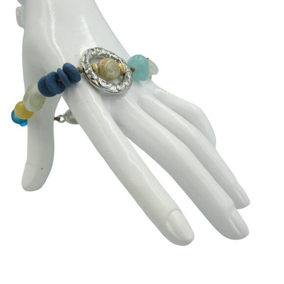 Chico's Sun Waves Beaded Magnetic Bracelet Coastal NEW - Picture 2 of 5